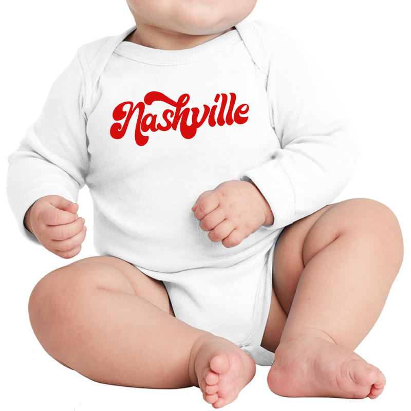 Nashville Retro Long Sleeve Baby Bodysuit by JossApparel | Artistshot