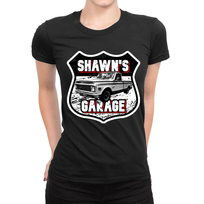 Garage Classic Car Truck Ladies Fitted T-Shirt by Barbara Apparel | Artistshot