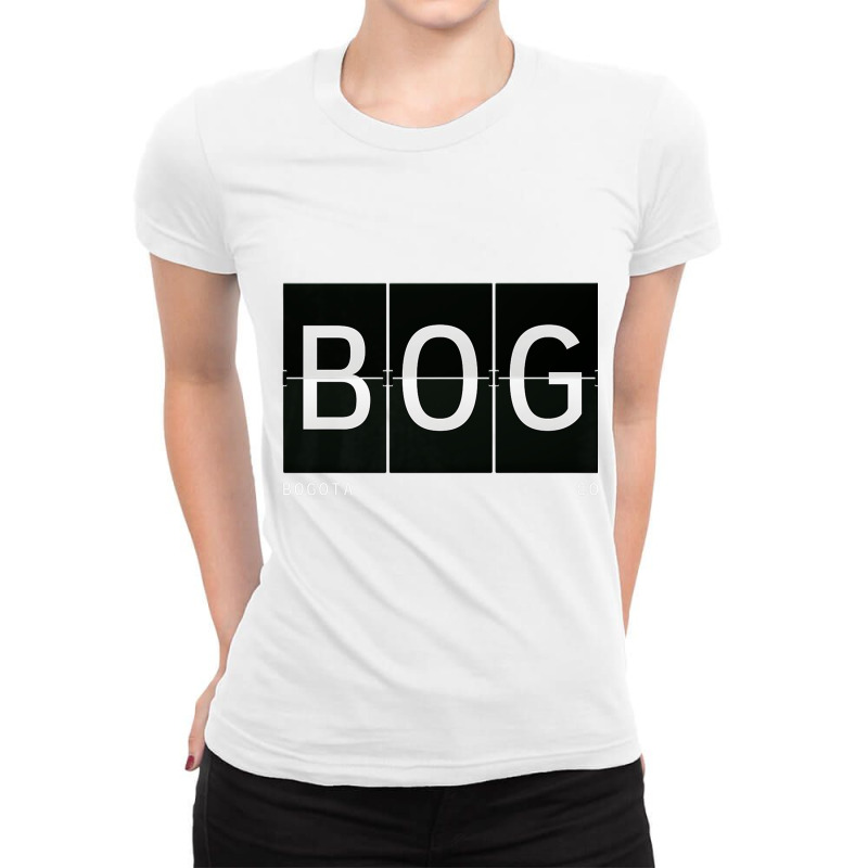 Bog Bogota Colombia South American Retro Travel Airport Code Premium T Ladies Fitted T-Shirt by cm-arts | Artistshot