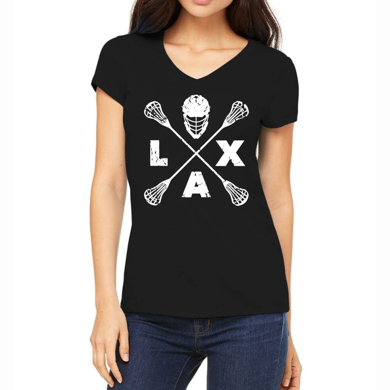 L A X Cross Axis Women's V-Neck T-Shirt by Simmons Shop | Artistshot