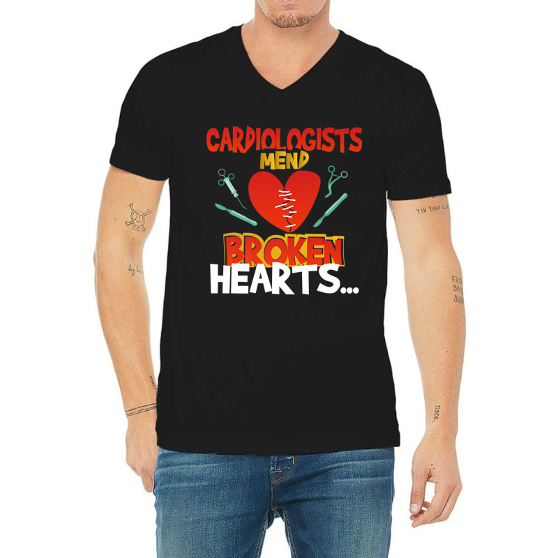 Cardiologists Mend Broken Hearts Premium T Shirt V-Neck Tee by cm-arts | Artistshot