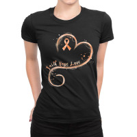 Faith Hope Love Peach Ribbon Endometrial Cancer Awareness T Shirt Ladies Fitted T-shirt | Artistshot