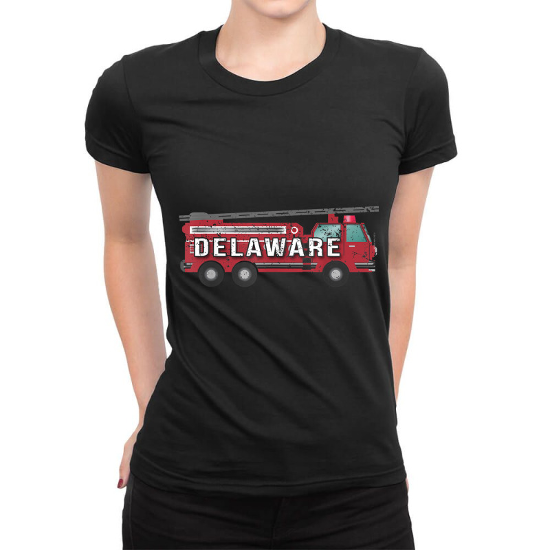 Firefighter Prep Shirt Delaware Firetruck Ladies Fitted T-shirt | Artistshot