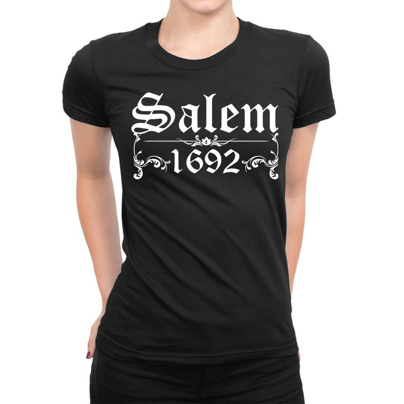 Occult Salem 1692 Wiccan Believe Satanic Witchcraft Design Pullover Ho Ladies Fitted T-Shirt by nurselrveigelcci | Artistshot