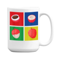 Retro Lychee Apparel Tropical Litchi Chinensis Fruit Lover T Shirt 15 Oz Coffee Mug | Artistshot