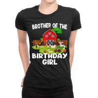 Barnyard Birthday Farm Animals Brother Birthday Girl Ladies Fitted T-shirt | Artistshot