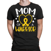 Womens Mom Of A Warrior Childhood Cancer Awareness Month T Shirt T-shirt | Artistshot