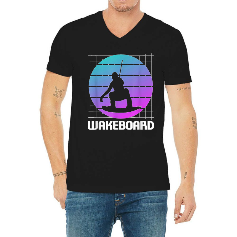 Retro Vintage Classic Wakeboard Wakeboarding Wakeboarder T Shirt V-neck Tee | Artistshot