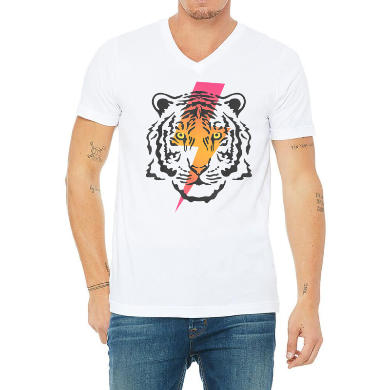 Vintage Tiger Bolt Of Lightning Chinese New Year Of Tiger T Shirt V-Neck Tee by qubujasaelae | Artistshot