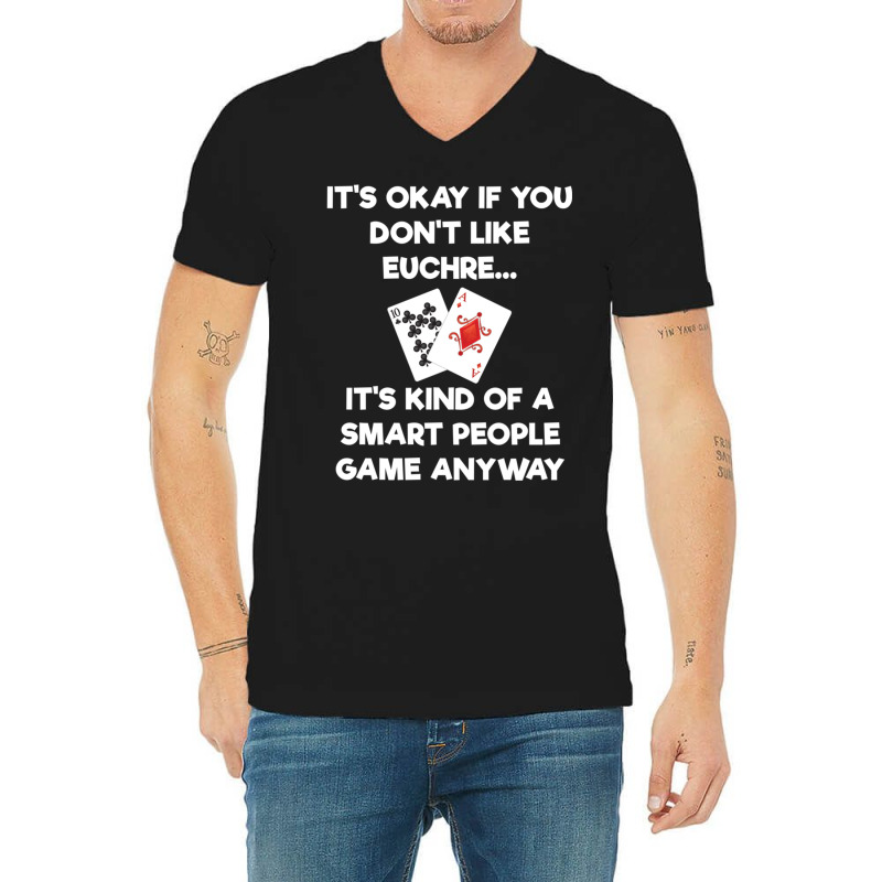 Euchre Long Sleeve Shirt Funny Euchre Card Game Smart People V-Neck Tee by cm-arts | Artistshot