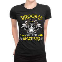 Womens Halloween Witch Riding Motorcycle Brooms Are For Amateurs T Shi Ladies Fitted T-shirt | Artistshot