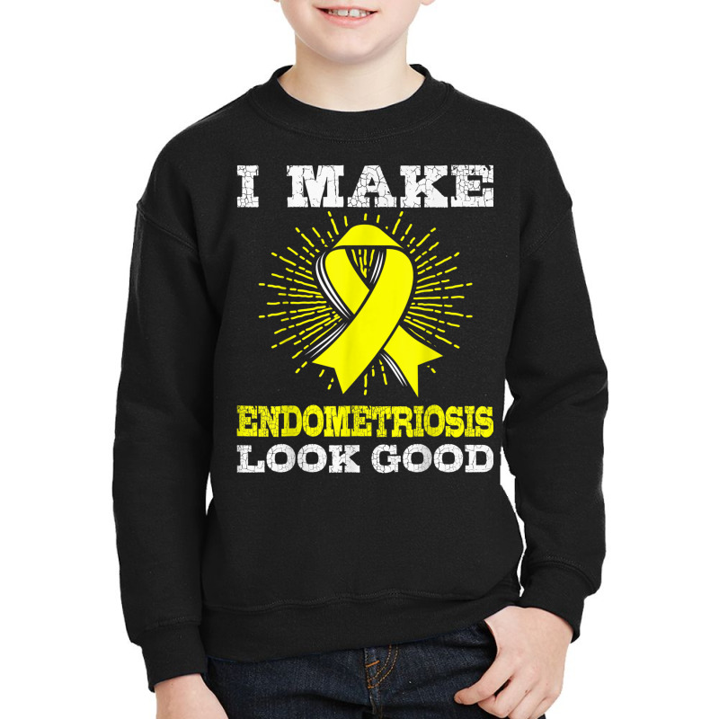 I Make Endometriosis Look Good Shirt Yellow Ribbon Youth Sweatshirt by cm-arts | Artistshot