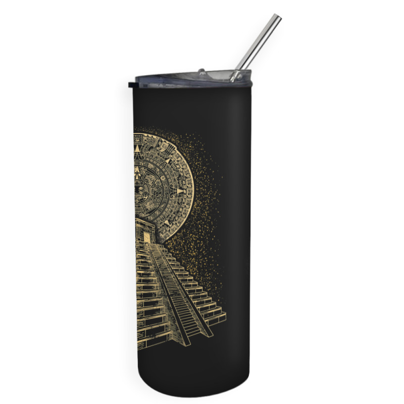 Ancient Sacred Mayan Aztec Calendar Pyramid Geometry Skinny Tumbler | Artistshot