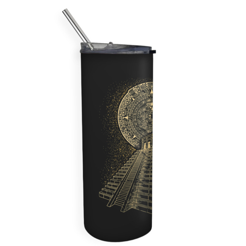 Ancient Sacred Mayan Aztec Calendar Pyramid Geometry Skinny Tumbler | Artistshot