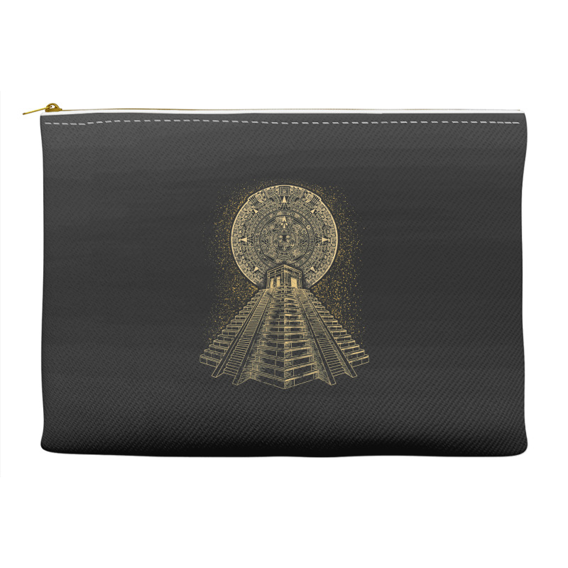 Ancient Sacred Mayan Aztec Calendar Pyramid Geometry Accessory Pouches | Artistshot