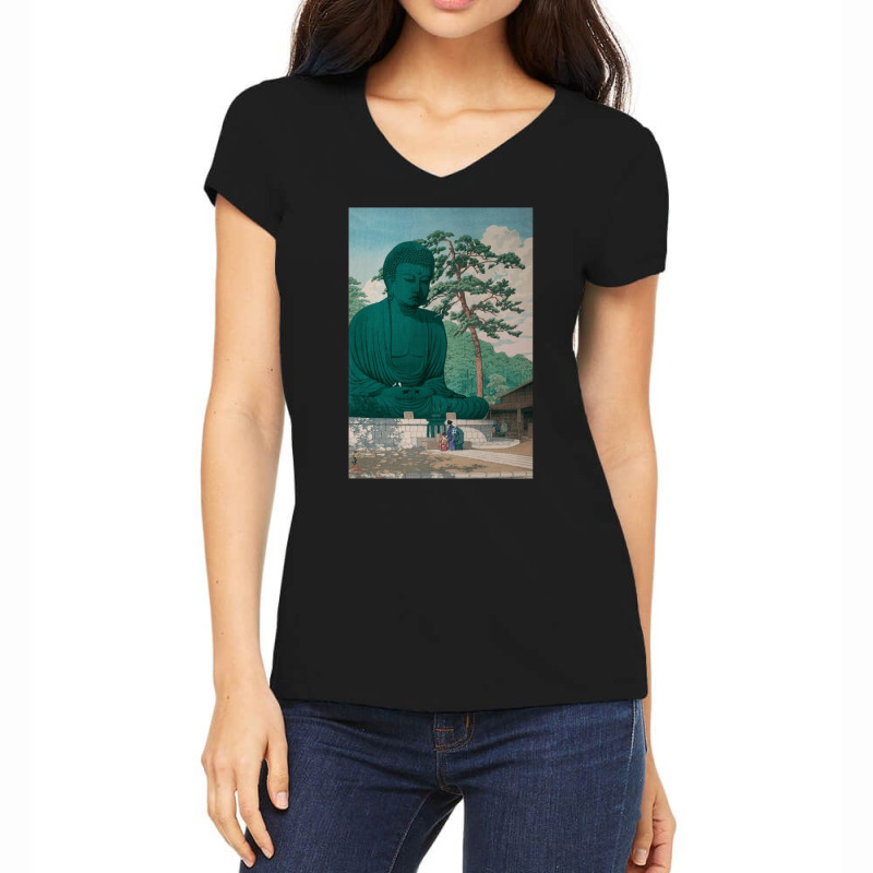 The Great Buddha Of Kamakura, The Great Buddha Of Kamakura Vinatge, Th Women's V-Neck T-Shirt by SHIMBERP | Artistshot