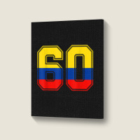 60th Birthday Colombian 60 Years Old Number 60 Colombia Flag Portrait Canvas Print | Artistshot