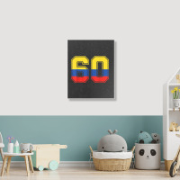 60th Birthday Colombian 60 Years Old Number 60 Colombia Flag Portrait Canvas Print | Artistshot