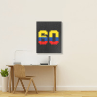 60th Birthday Colombian 60 Years Old Number 60 Colombia Flag Portrait Canvas Print | Artistshot