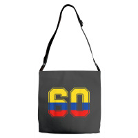 60th Birthday Colombian 60 Years Old Number 60 Colombia Flag Adjustable Strap Totes | Artistshot