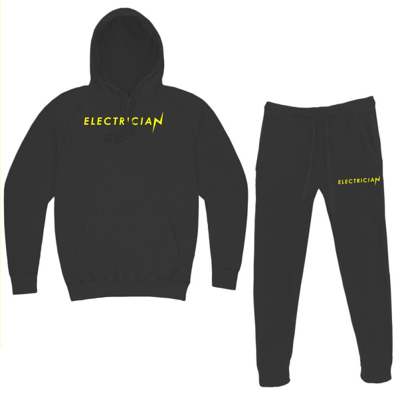 Electrician Flash Thunderbolt Funny Superhero Electricians Hoodie & Jogger Set | Artistshot