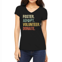 Vintage Foster Adopt Volunteer Donate Animals Rescue Shelter Long Slee Women's V-neck T-shirt | Artistshot