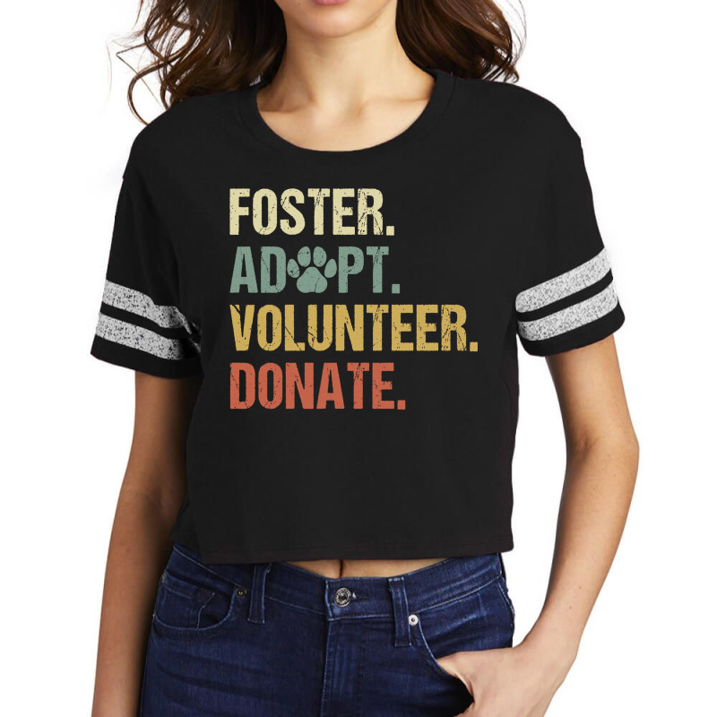 Vintage Foster Adopt Volunteer Donate Animals Rescue Shelter Long Slee Scorecard Crop Tee by cm-arts | Artistshot