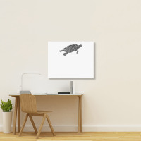 Snapping Turtle Distressed Print   Vintage Snapping Turtle T Shirt Landscape Canvas Print | Artistshot