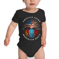 American Grown Mongolian Roots Mongolia Flag Baby Bodysuit | Artistshot