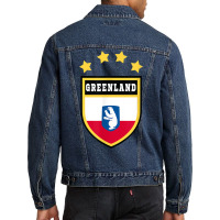 Greenland T Shirt Coat Of Arms Tee Flag Souvenir Nuuk Men Denim Jacket | Artistshot