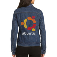 Ubuntu - Debian Based Linux Operating System For Coders Ladies Denim Jacket | Artistshot