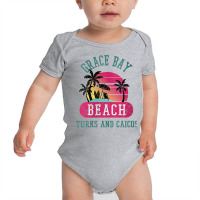 Womens Retro Cool Distressed Grace Bay Beach Turks & Caicos Island V N Baby Bodysuit | Artistshot