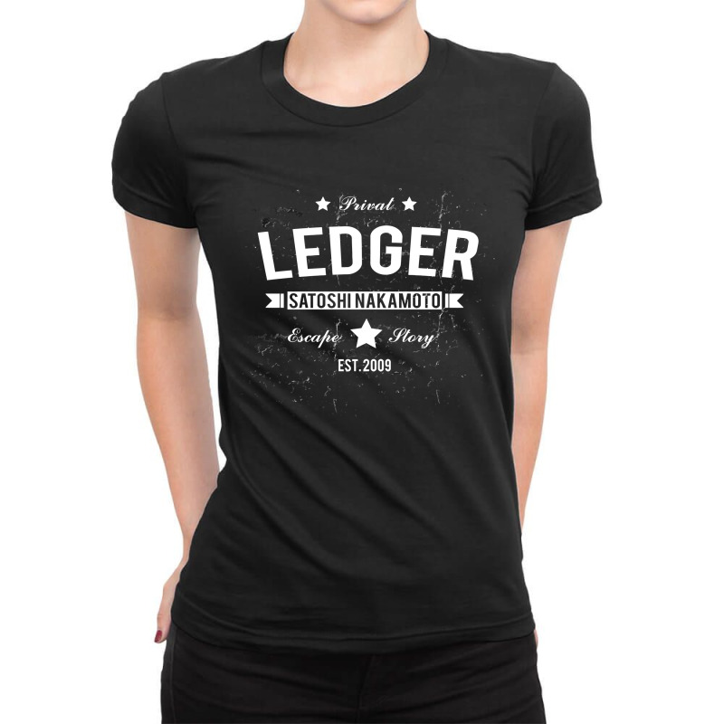 Private Ledger  Satoshi Nakamoto Ladies Fitted T-Shirt by zackky | Artistshot