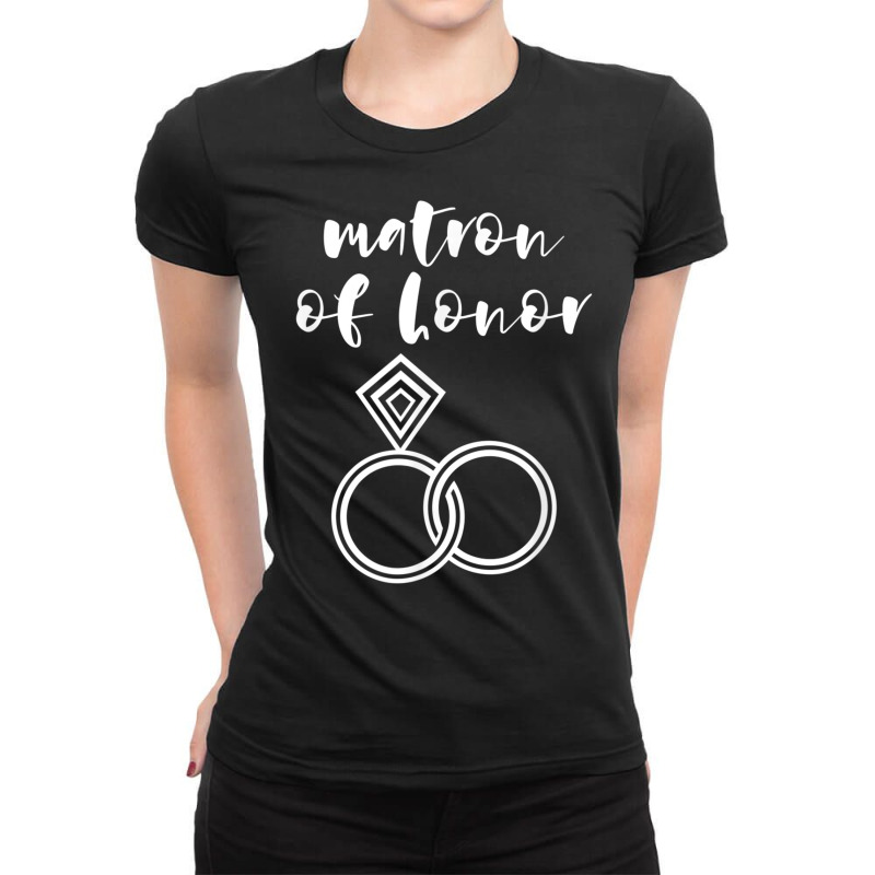 Matron Of Honor Wedding Rings T Shirt Ladies Fitted T-Shirt by cm-arts | Artistshot