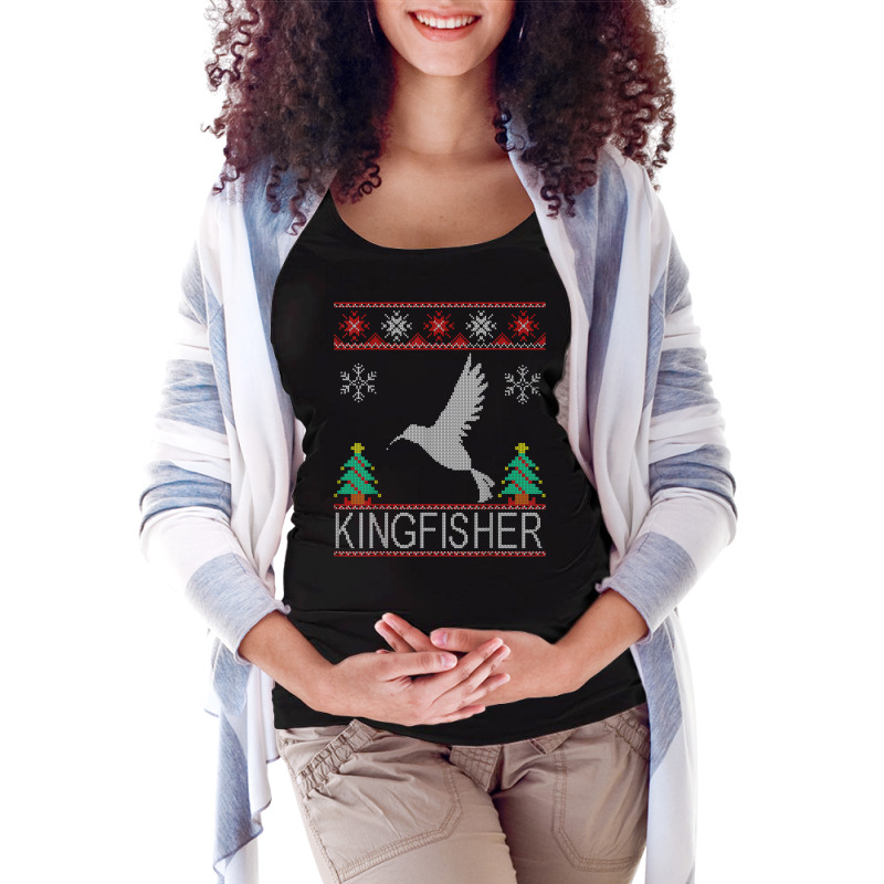 Kingfisher Christmas Shirt Maternity Scoop Neck T-shirt by cm-arts | Artistshot