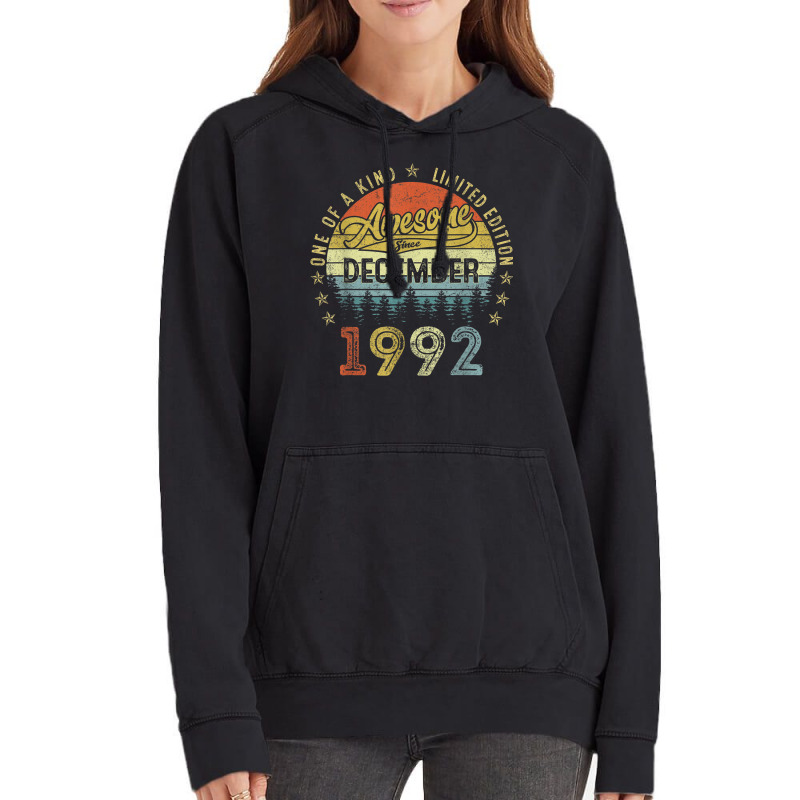 30 Years Old Awesome Since December 1992 30th Birthday Gift Vintage Hoodie | Artistshot