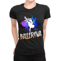 Ballet Dancer Dance Girl Ballerina Space Retro Ballerina Ladies Fitted T-shirt | Artistshot