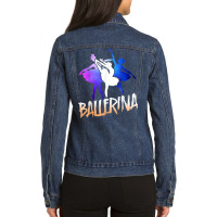 Ballet Dancer Dance Girl Ballerina Space Retro Ballerina Ladies Denim Jacket | Artistshot