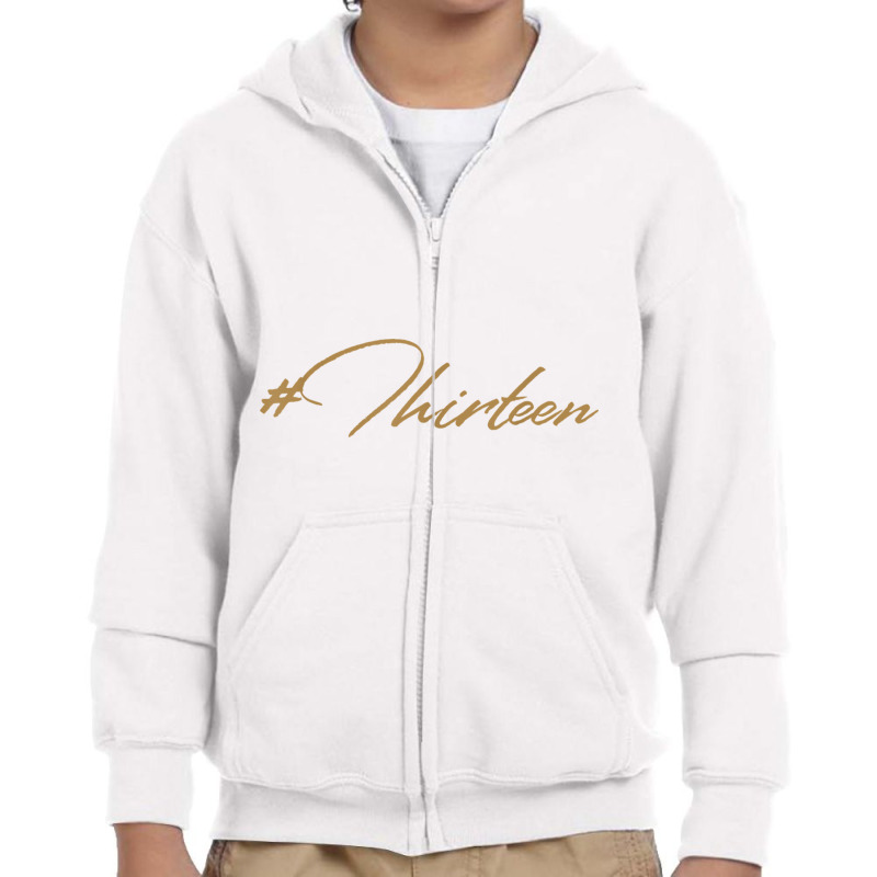 Hashtag Milestone 13th Birthday Shirt Gift Thirteen 13 Youth Zipper Hoodie by cm-arts | Artistshot