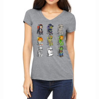 Gamer Halloween Skeleton Vampire Gaming Mummy Boys Kids Teen Women's V-neck T-shirt | Artistshot