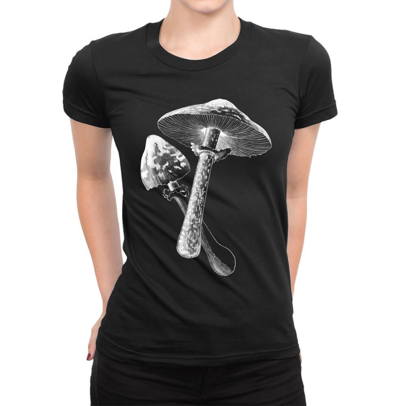 Mushroom Mycology Fungi Foraging Mushroom Whisperer Ladies Fitted T-Shirt by SandyMarjorie | Artistshot