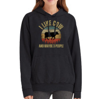 I Like Cow And Maybe 3 People T  Shirt I L I K E C O W A N D M A Y B E Vintage Hoodie | Artistshot