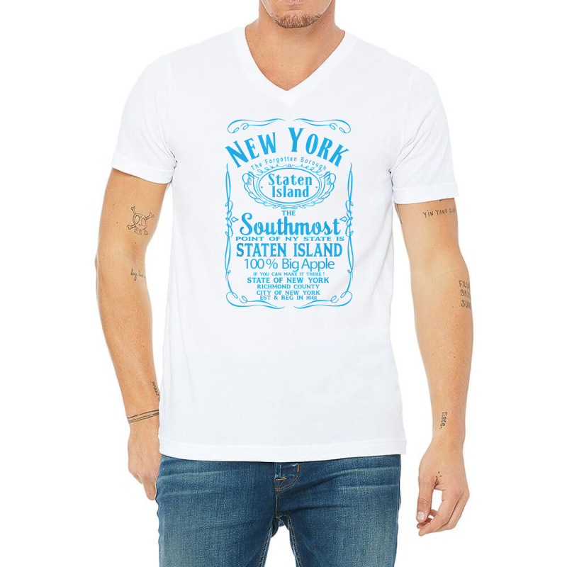 New York City Staten Island Usa United States T Shirt V-Neck Tee by cm-arts | Artistshot