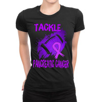 Football Tackle Pancreatic Cancer Awareness Month Ladies Fitted T-shirt | Artistshot