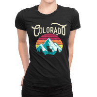 Retro Colorado Co Mountains Wildlife Bighorn Sheep Ladies Fitted T-shirt | Artistshot