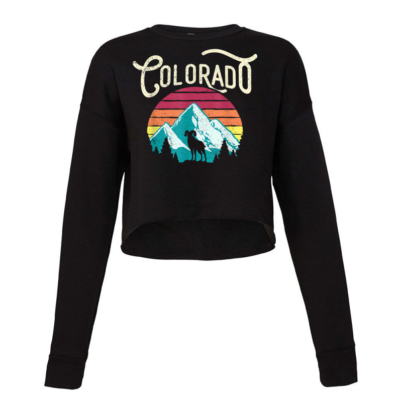 Retro Colorado Co Mountains Wildlife Bighorn Sheep Cropped Sweater by RomanMikolyants | Artistshot