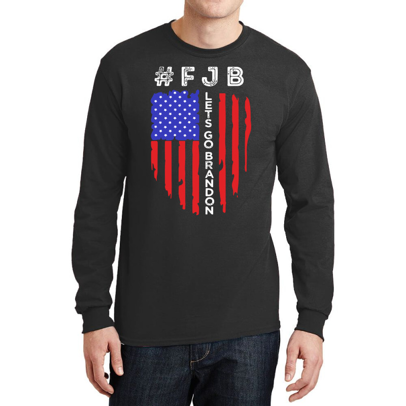 Lets Go Brandon Tee Conservative Anti Liberal Us Flag Long Sleeve Shirts | Artistshot