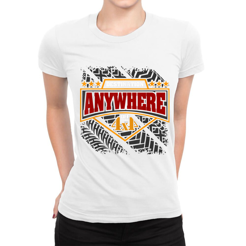 Off Road Shirt Destination Anywhere 4x4 Tee Ladies Fitted T-Shirt by cm-arts | Artistshot