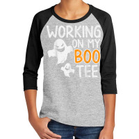 Working On My Boo Tee Funny Halloween Costume Men Women Gym T Shirt Youth 3/4 Sleeve | Artistshot