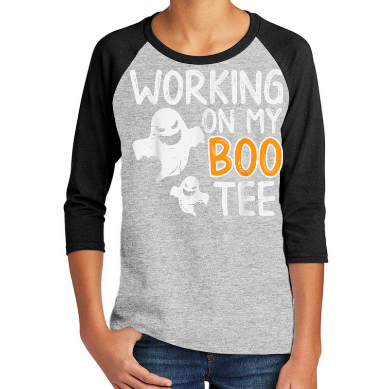 Working On My Boo Tee Funny Halloween Costume Men Women Gym T Shirt Youth 3/4 Sleeve by cm-arts | Artistshot